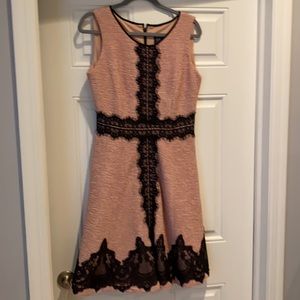 Jax dusty rose pink and black sleeveless A-line/fit and flare dress size 10